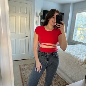 Princess Polly Nicola Bodysuit in Red